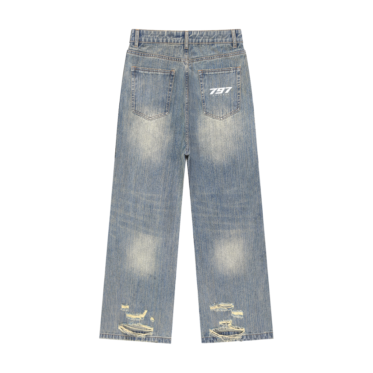 797 apparel Vintage Wash Distressed Denim Jeans