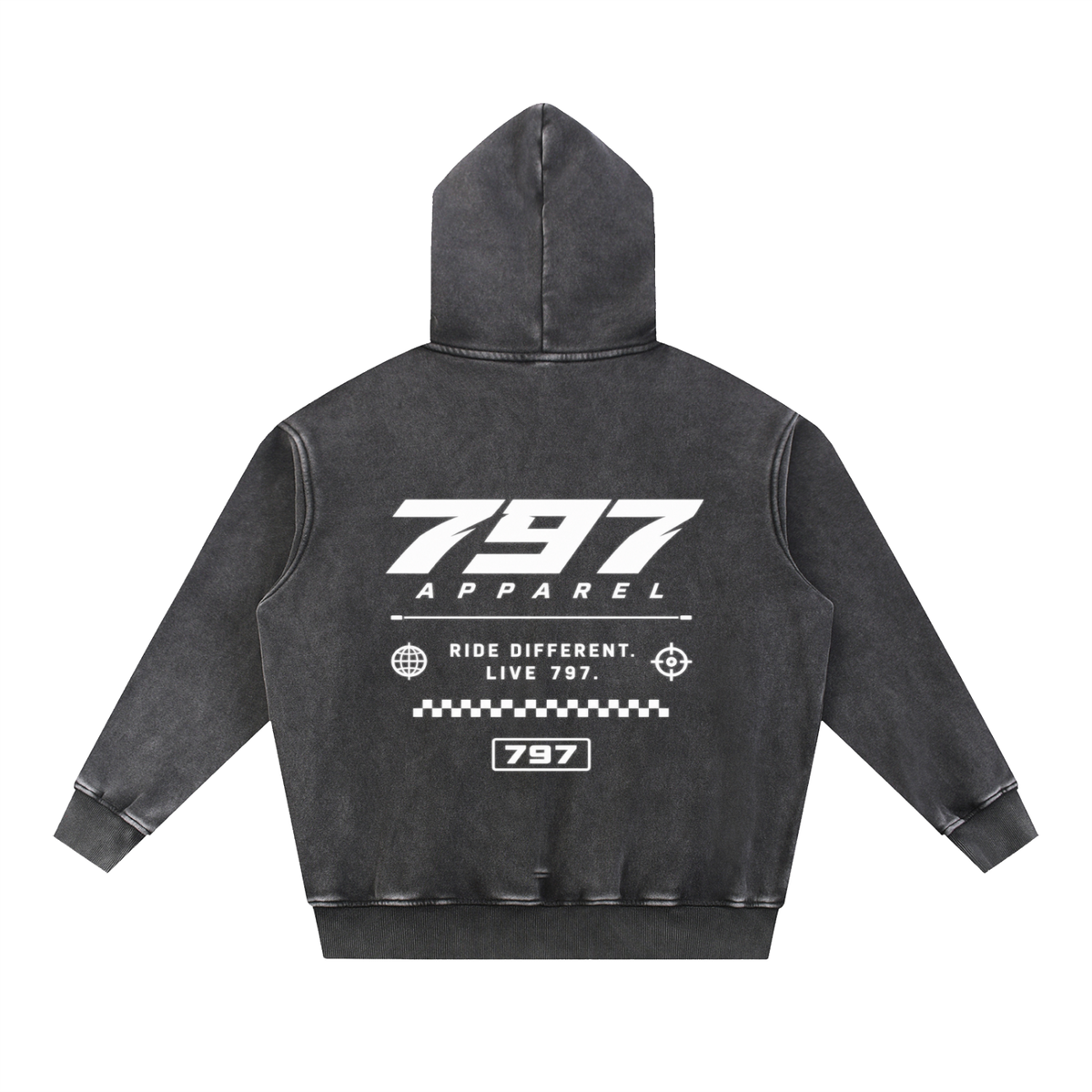 797 apparel Snow Wash Fleece Oversize Hoodie