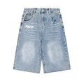 797 apparel Men’s Vintage Wide Leg Denim Shorts