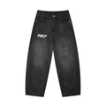 797 apparel Men's Sunfade Vintage Wash Barrel Leg Jeans