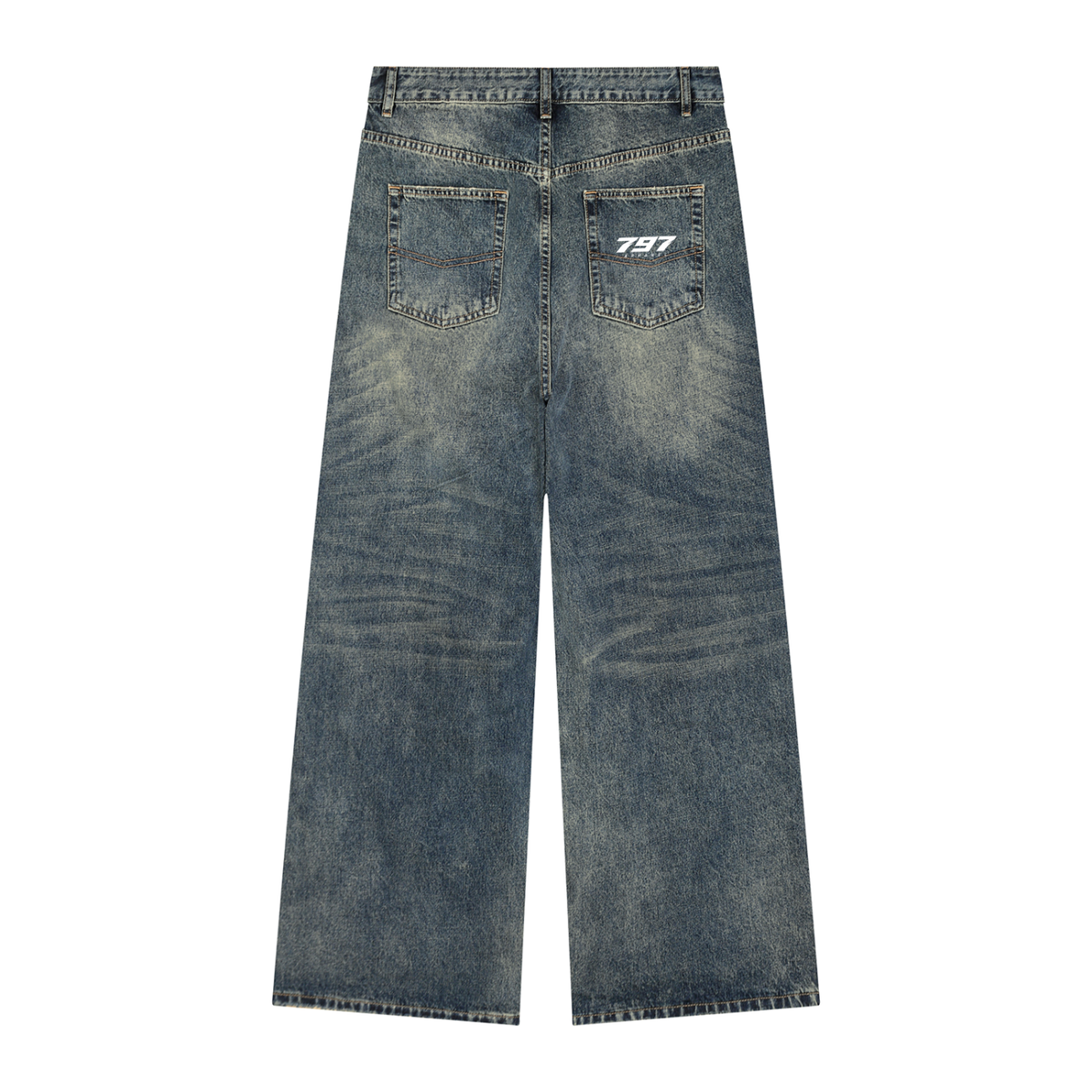 797 apparel Men's Vintage Wash Denim Jeans