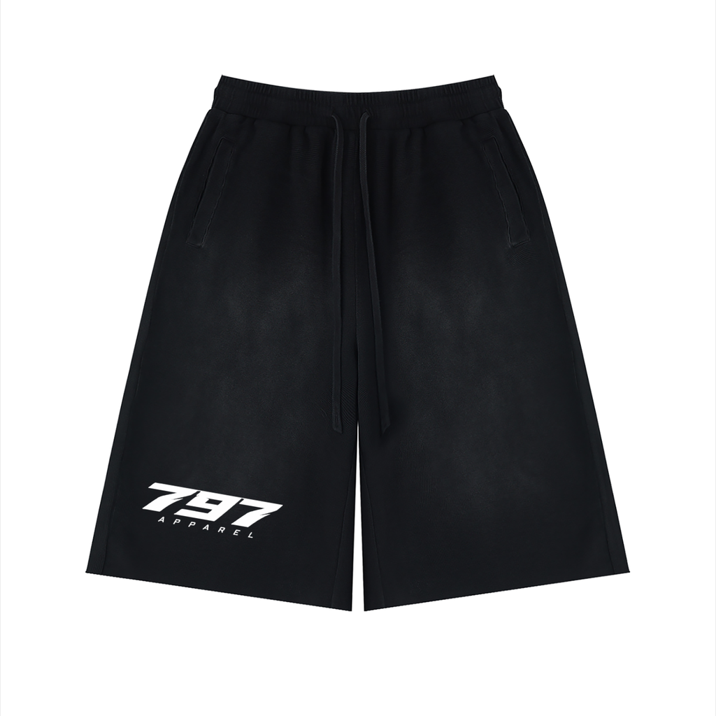 797 apparel Unisex Sunfade Raw Edge Shorts