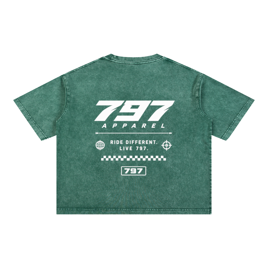 797 apparel Mineral Wash Boxy Cotton T-Shirt