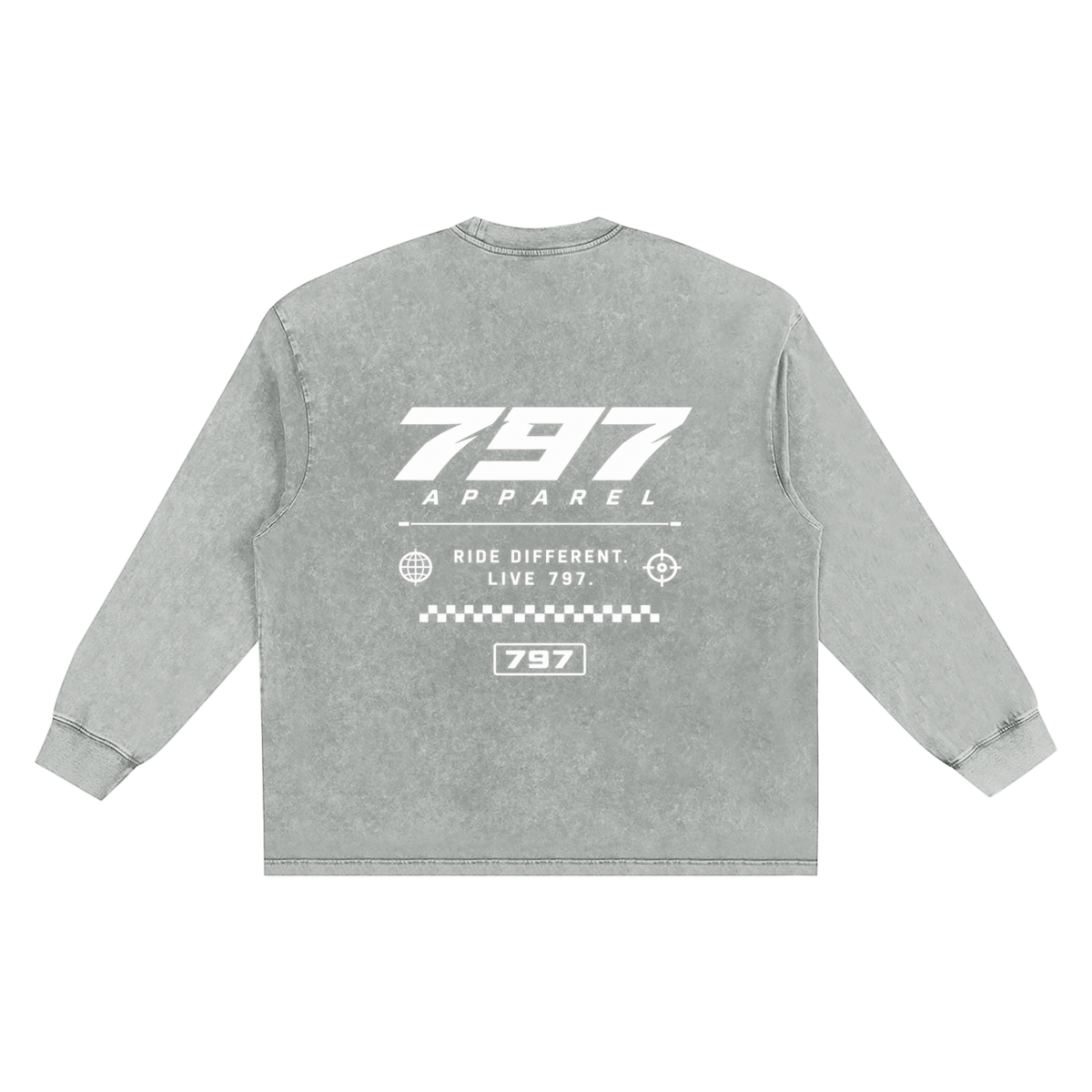 797 apparel Snow Washed Frayed Edge T-Shirt