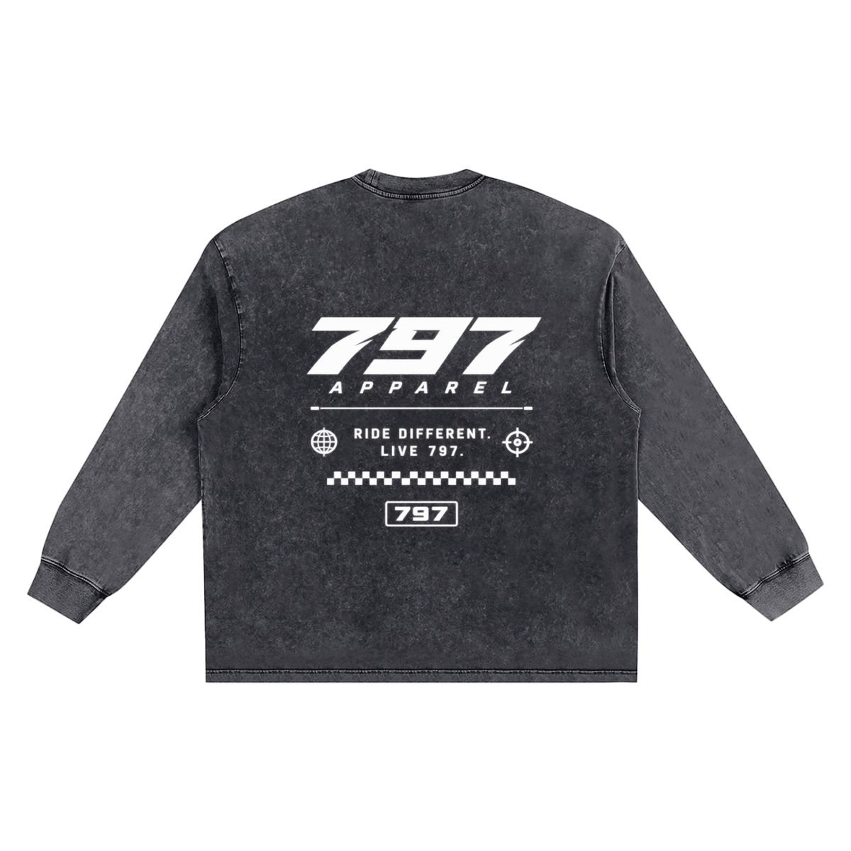 797 apparel Snow Washed Frayed Edge T-Shirt