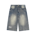 797 apparel Vintage Wash Baggy Denim Shorts