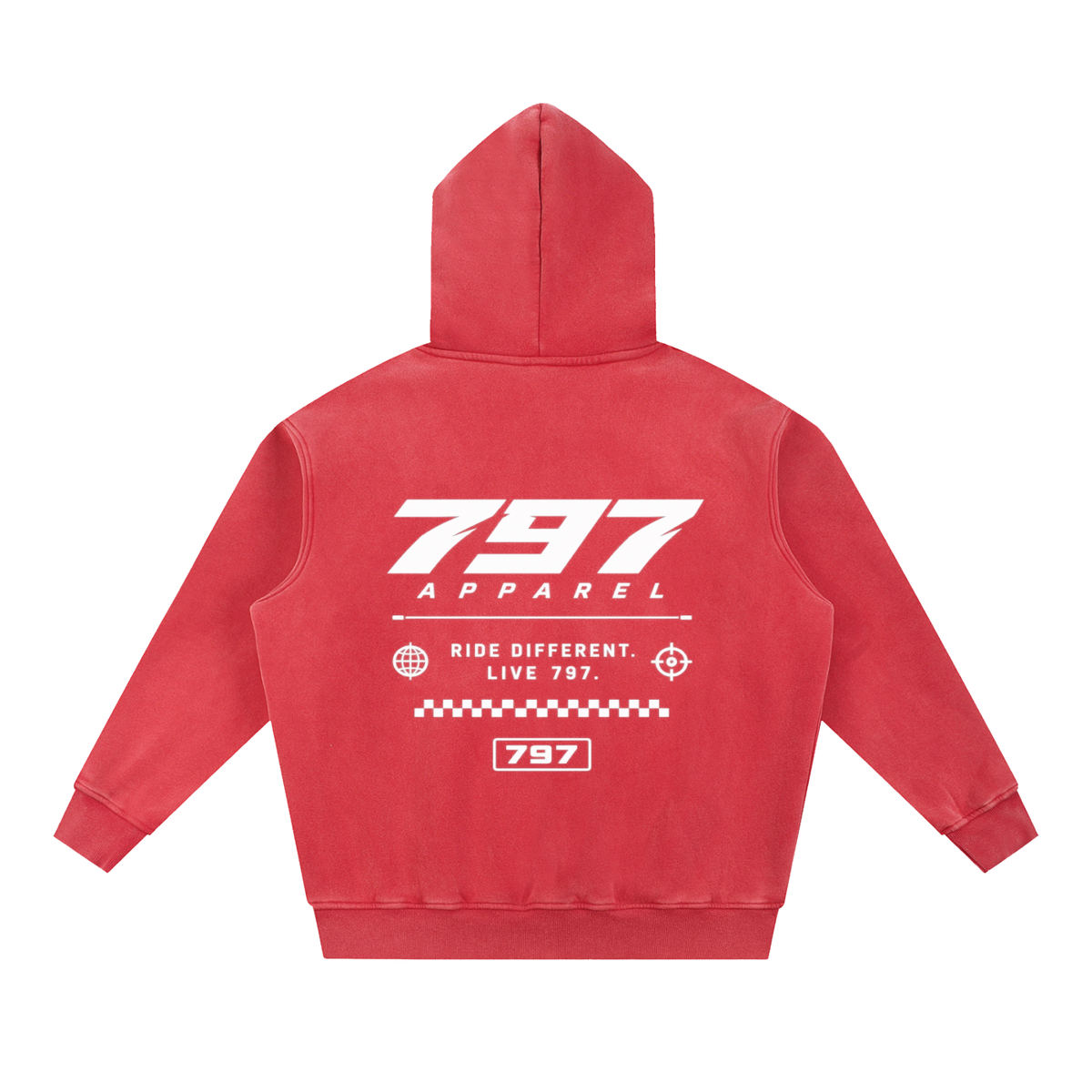 797 apparel Snow Wash Fleece Oversize Hoodie
