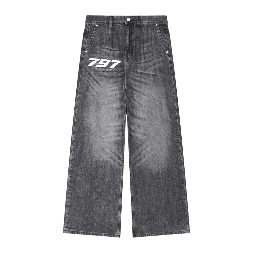 797 apparel Men's Vintage Wash Denim Jeans