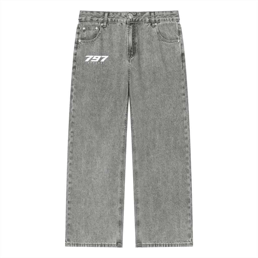797 apparel Unisex Vintage Wash Straight Leg Jeans