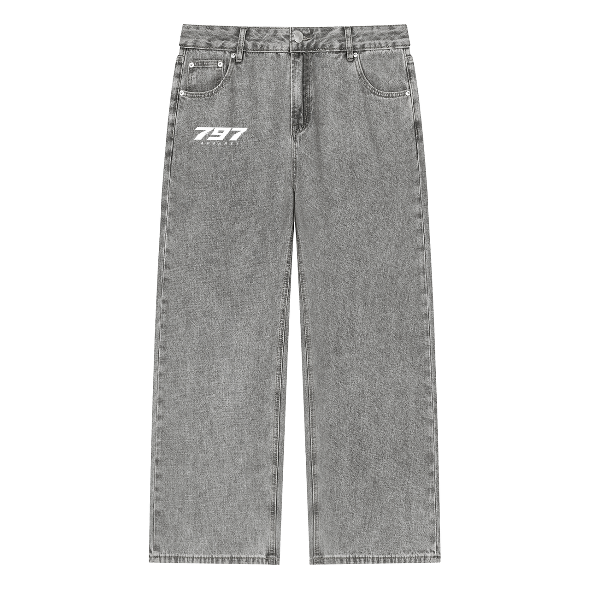 797 apparel Unisex Vintage Wash Straight Leg Jeans
