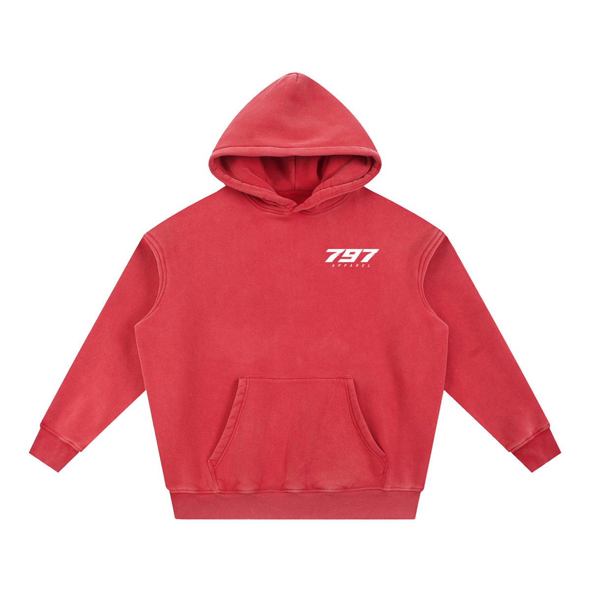 797 apparel Snow Wash Fleece Oversize Hoodie