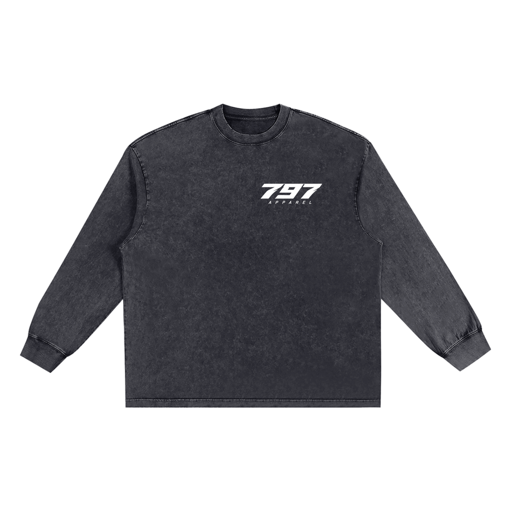 797 apparel Snow Washed Frayed Edge T-Shirt