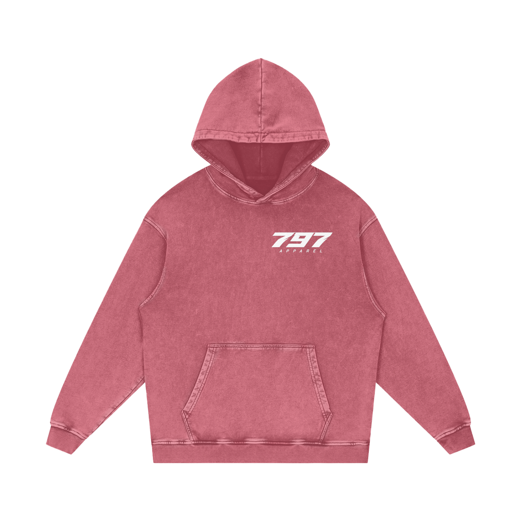797 apparel Snow Washed Loose Cotton Hoodie
