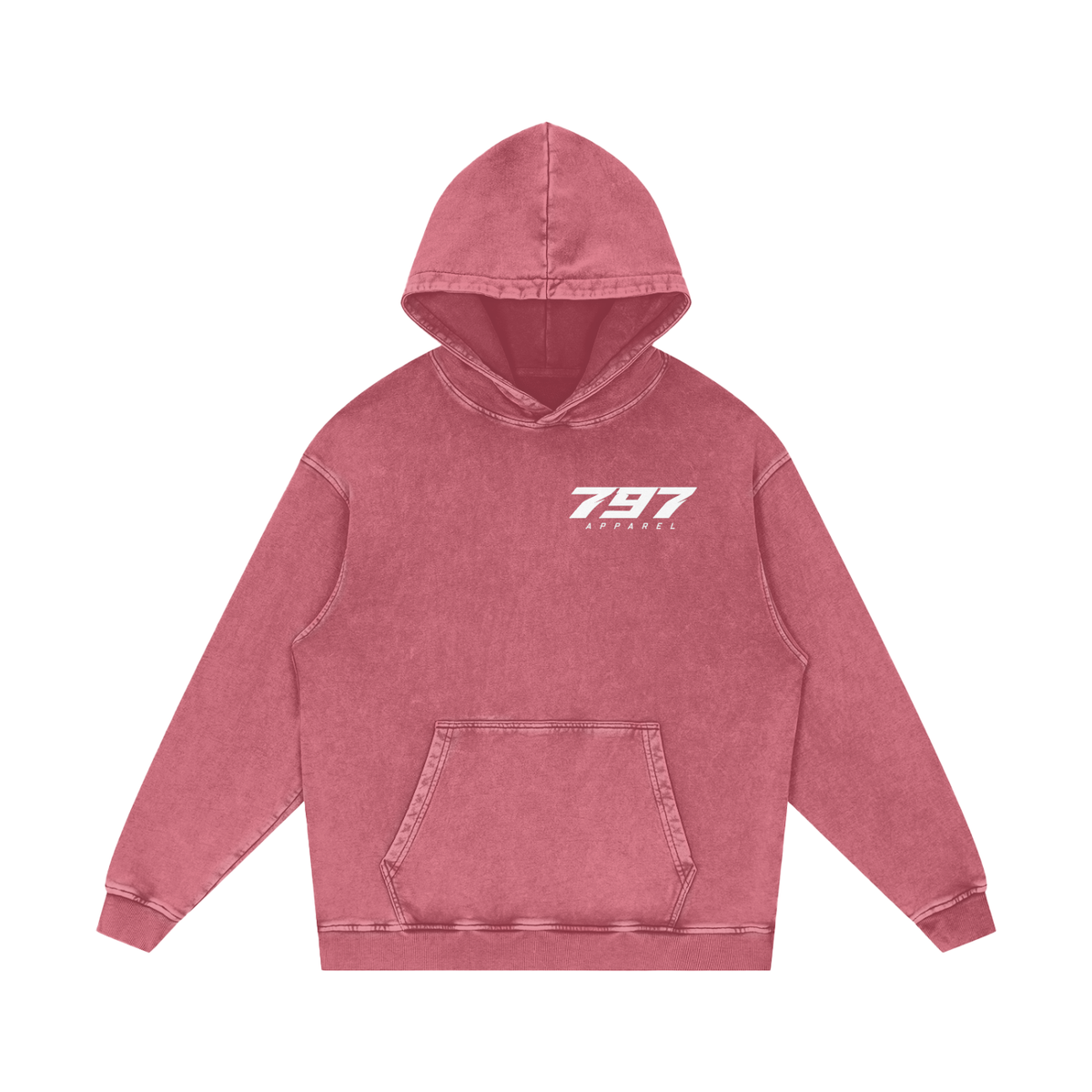 797 apparel Snow Washed Loose Cotton Hoodie