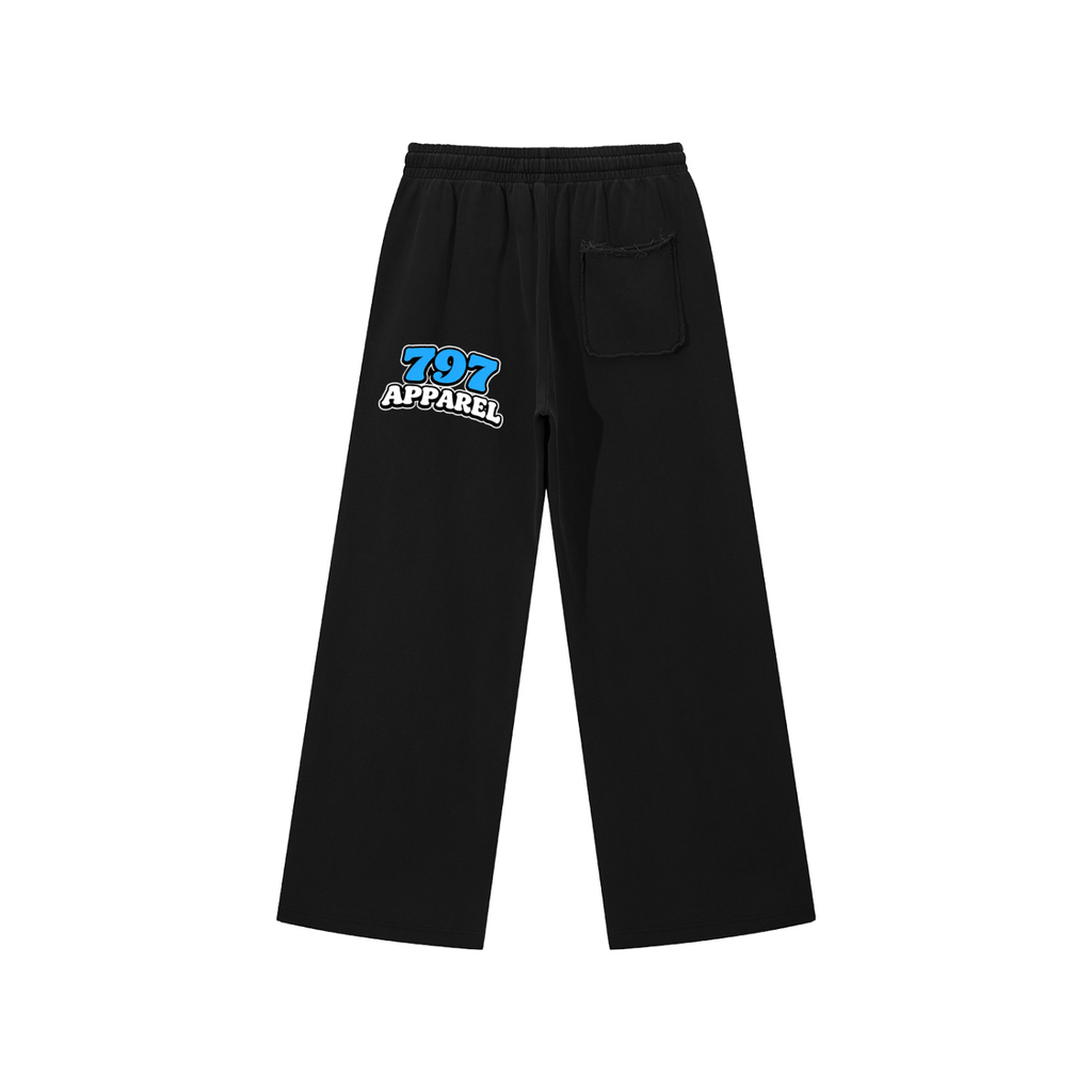 797 apparel Snow Washed Raw Edge Sweatpants