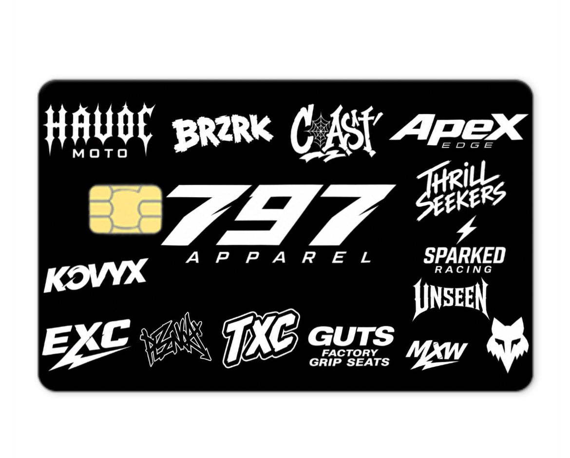797 apparel card decal