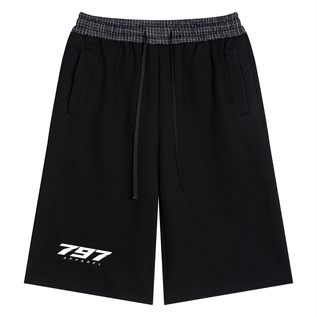 797 apparel Unisex Plaid Waistband Shorts