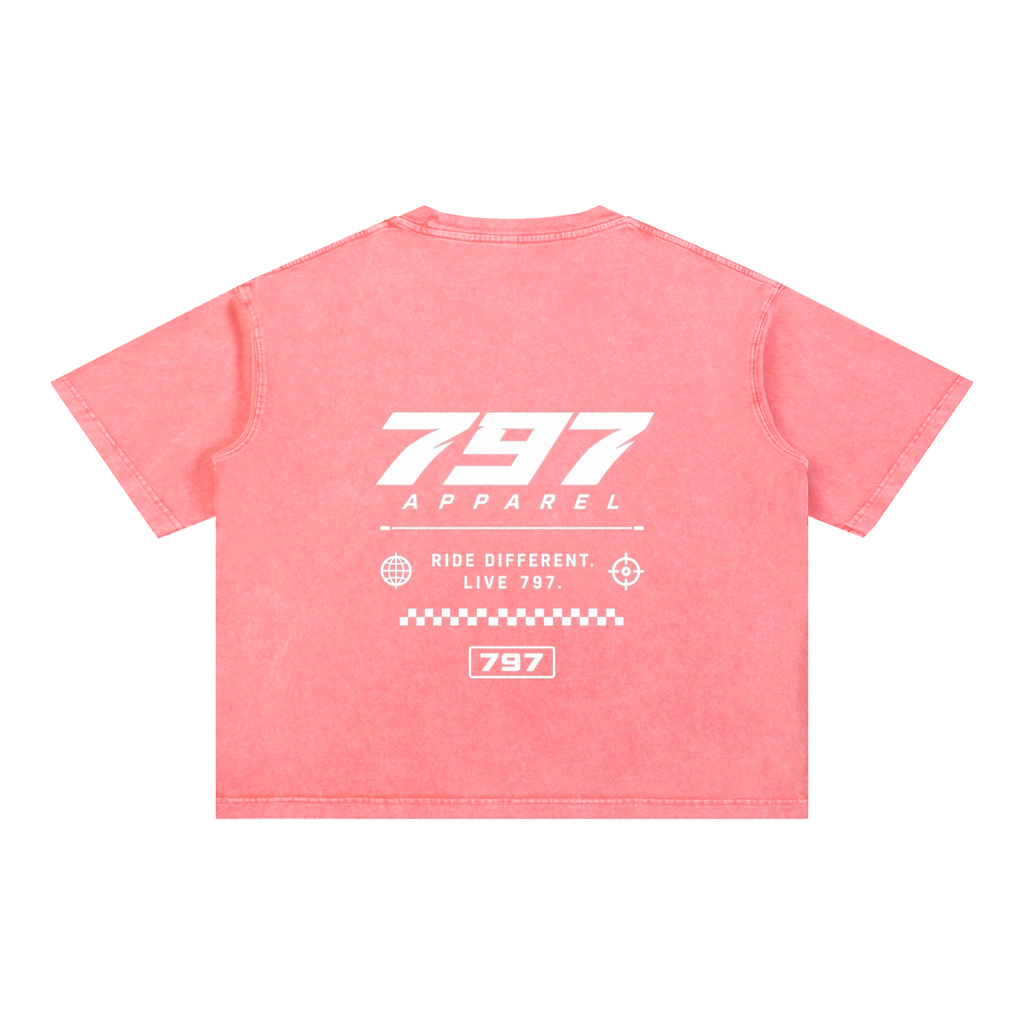 797 apparel Mineral Wash Boxy Cotton T-Shirt
