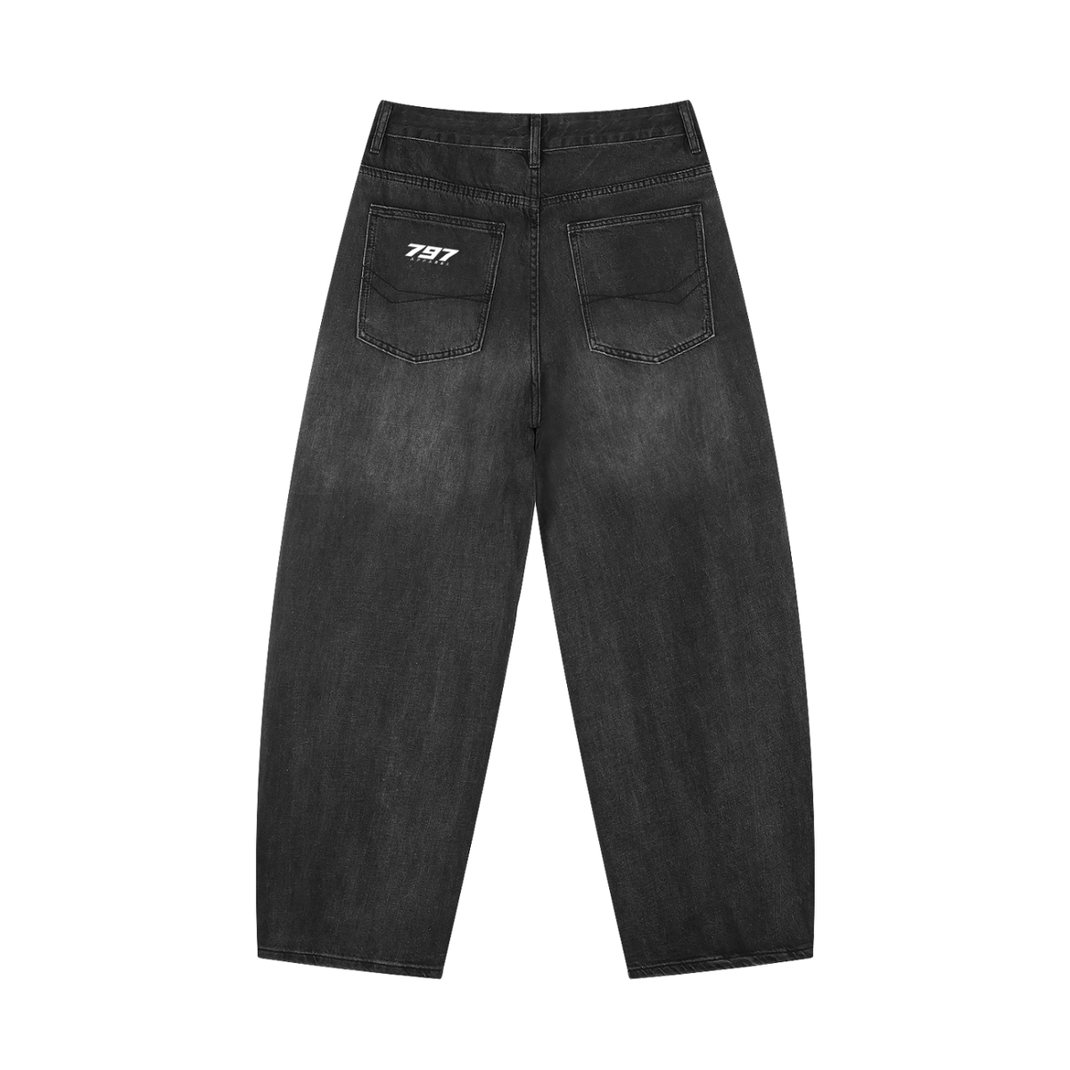 797 apparel Men's Sunfade Vintage Wash Barrel Leg Jeans