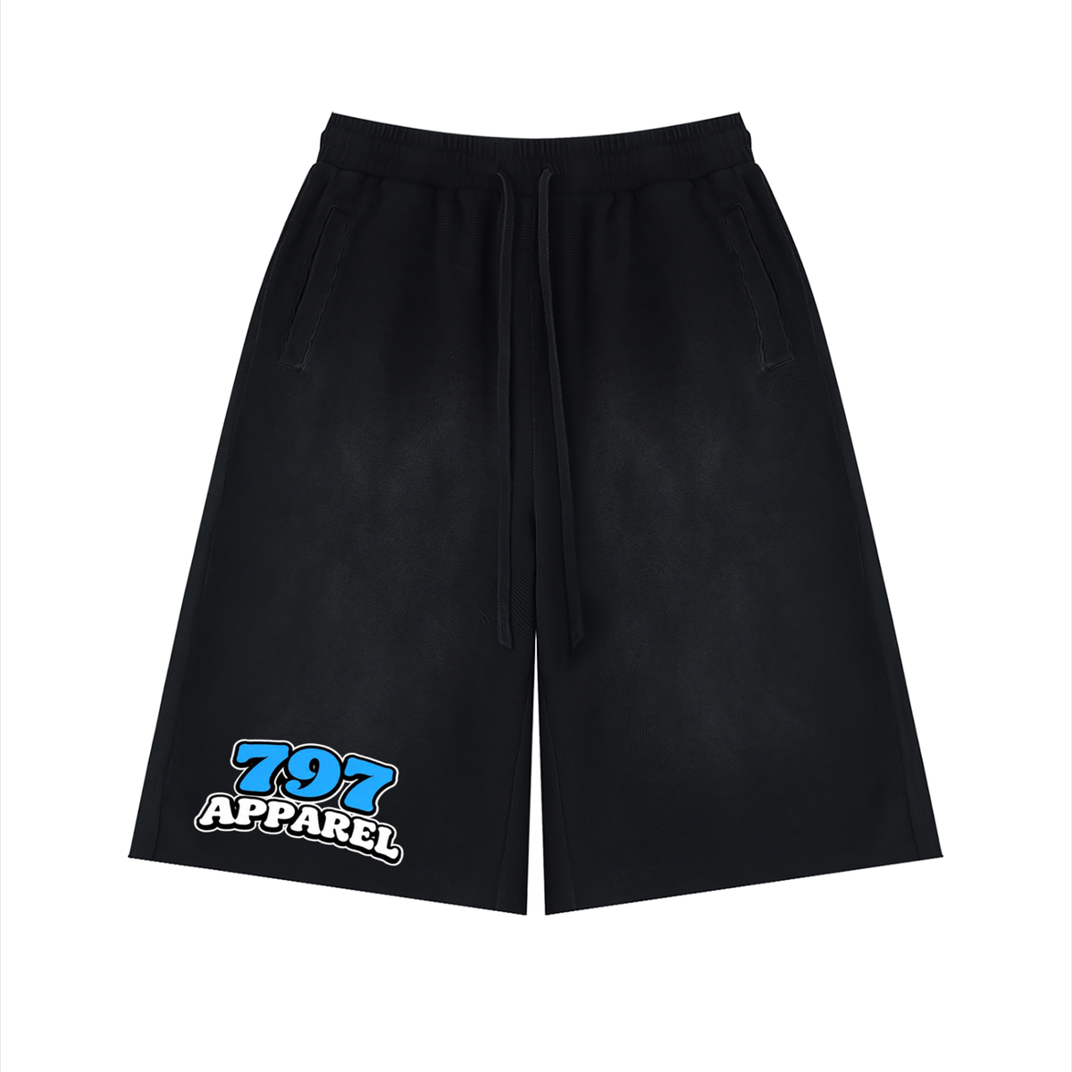 797 apparel Unisex Sunfade Raw Edge Shorts