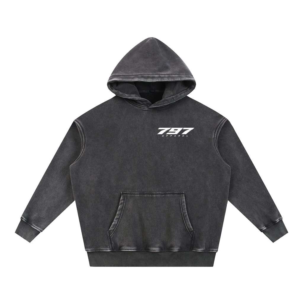 797 apparel Snow Wash Fleece Oversize Hoodie